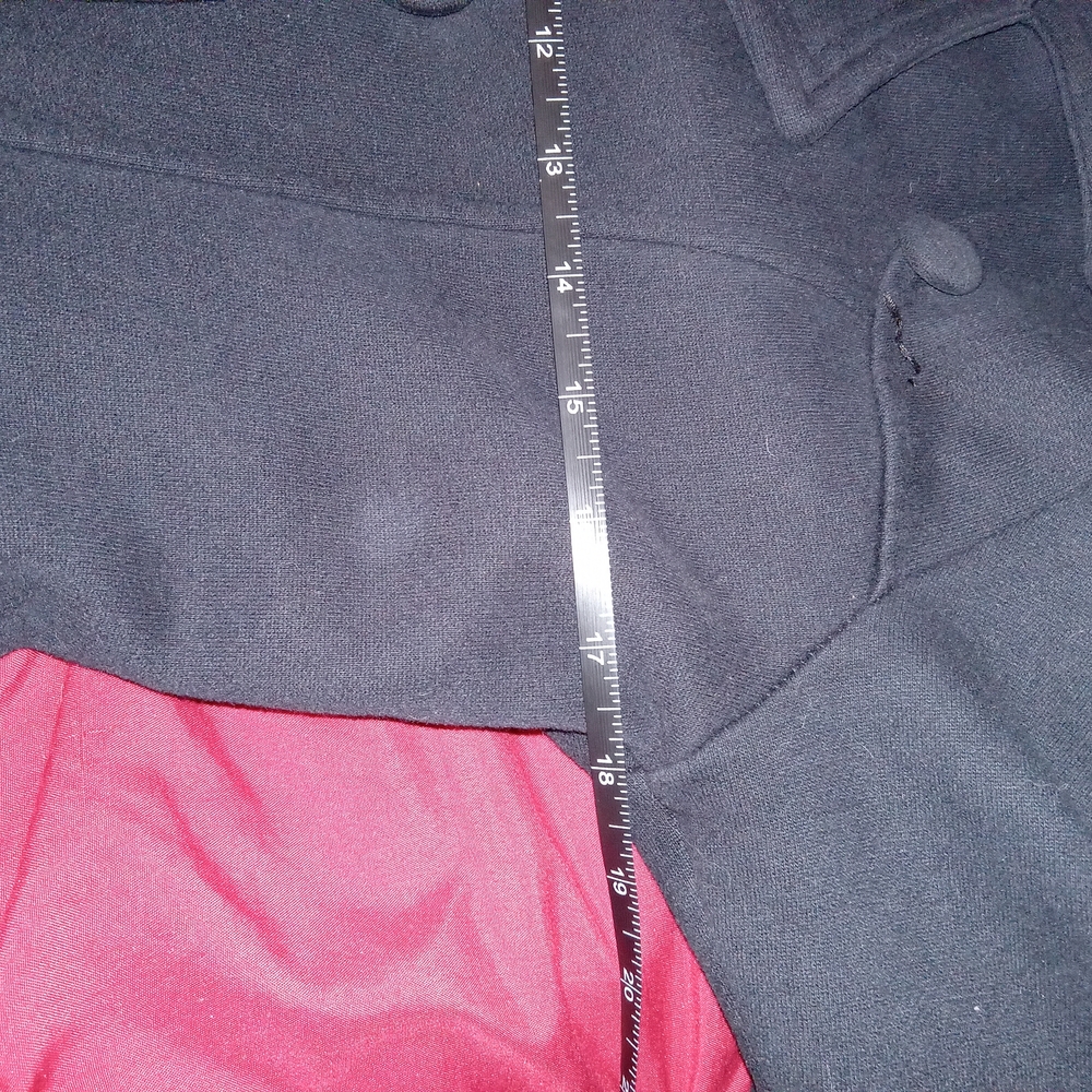 Wet Seal Black Pea Coat 3/4 Flounce Sleeves Womens Size Medium - Picture 12 of 13